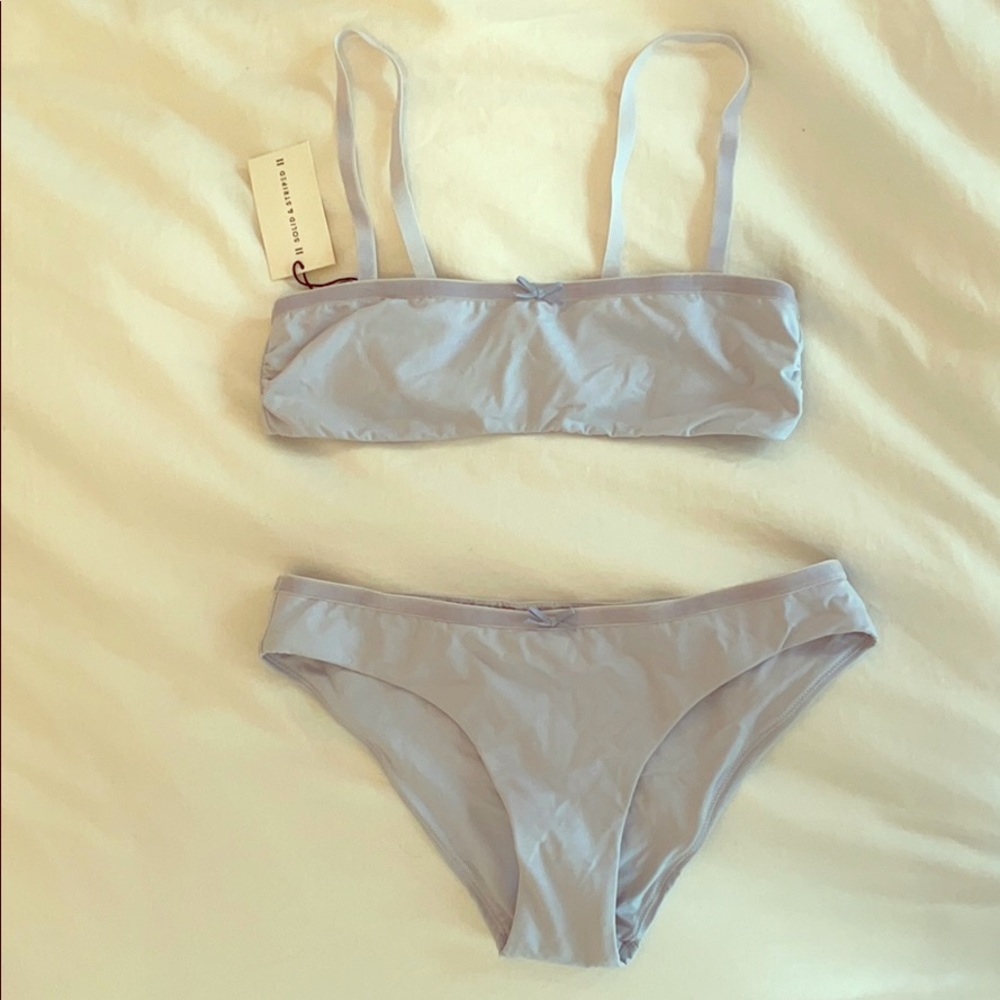 Solid and striped swimsuit